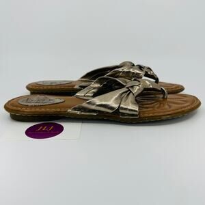 BOC Born Concepts Women's Metallic Knotted Bow Flip Flop Sandals BC0334 Size 10